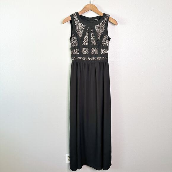 Gianni Bini Avery Lace Black Sleeveless Formal Maxi Dress women’s Size 4 - Picture 1 of 9
